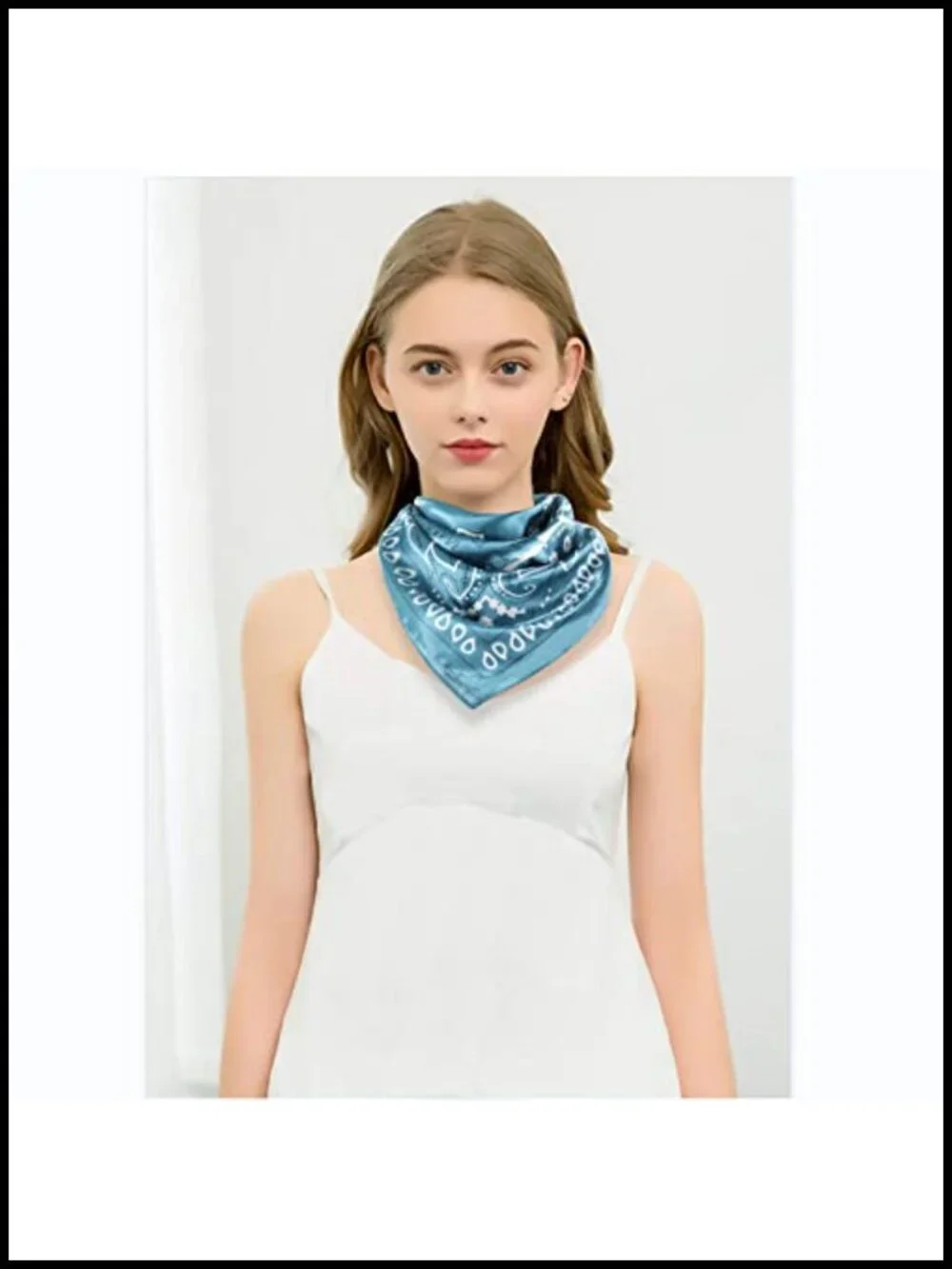 35 Inch Square Silk Like Satin Head Scarf for Hair Wrapping, Fashion Scarf